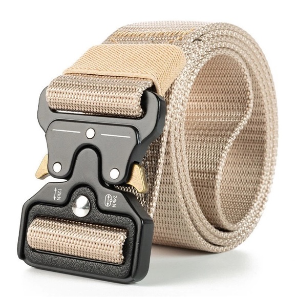 Men Quick Release Buckle Belt Tactical Army Webbing Nylon Military Waistbelt 49” - Picture 2 of 9